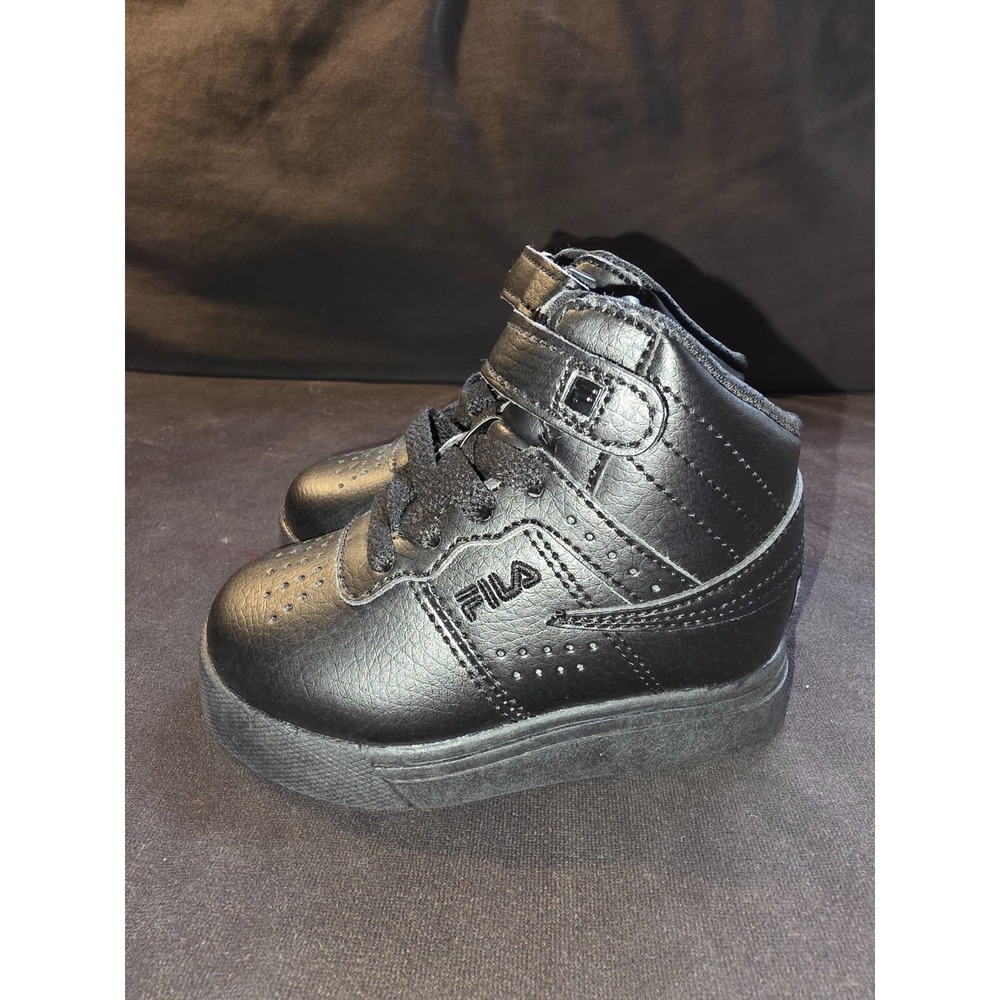 Toddler Size 6 Fila Black High Top Sneakers Hook Loop 7CM00147-001